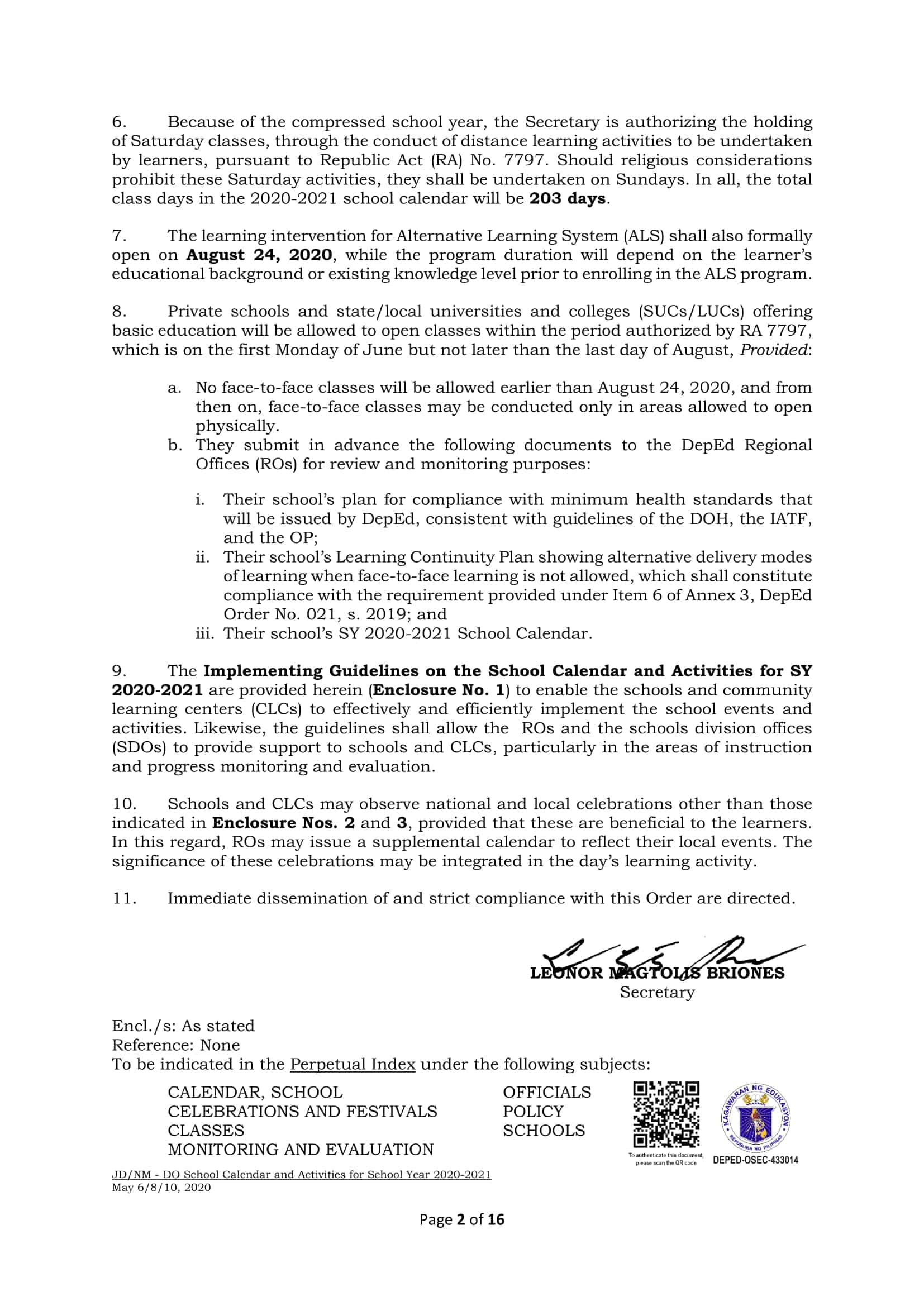 DepEd School Calendar and Activities for School Year 2020-2021